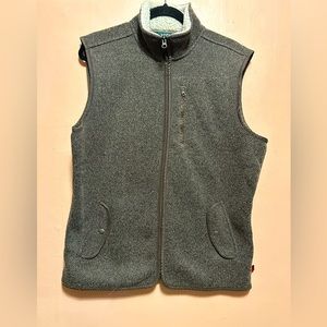 Woolrich Fleece Vest with 3 pockets, Shale Heather Gray, Size Large
